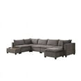 thumbnail image 1 of Bowery Hill Fabric 7PC Sectional with USB Storage Console in Light Gray, 1 of 8