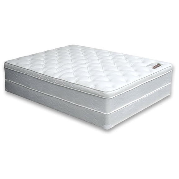 Bowery Hill Fabric Cal King Quilted Euro Top Mattress in White
