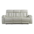 thumbnail image 1 of Bowery Hill Fabric Power Drop Down Console Sofa in Fantom Ivory White, 1 of 1