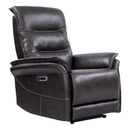 Bowery Hill Fabric Power Zero Gravity Recliner in Twilight Charcoal
