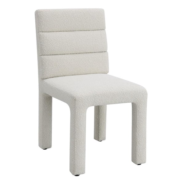 Bowery Hill Fabric Upholstered Armless Side Chair in Beige (Set of 2)