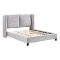 thumbnail image 1 of Bowery Hill Fabric Upholstered Platform Queen Bed in Light Gray, 1 of 12