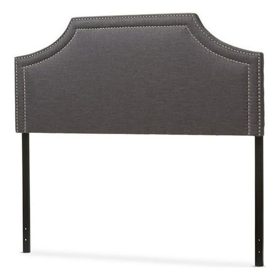 Bowery Hill Fabric Upholstered Queen Headboard with Wood Frame in Gray