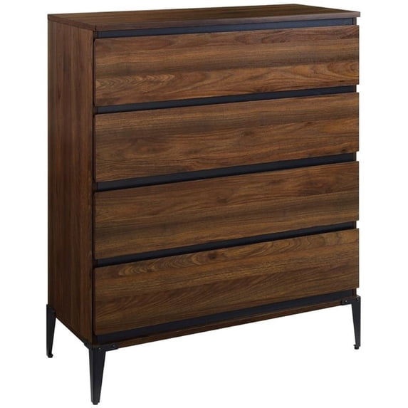 Bowery Hill Farmhouse 36" Urban 4-Drawer Chest in Dark Walnut