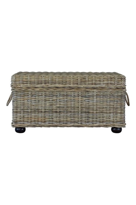 Farmhouse 42" Wicker / Rattan Storage Trunk in Tan