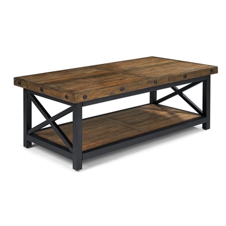 Bowery Hill Farmhouse Carpenter Brown Rectangular Coffee Table