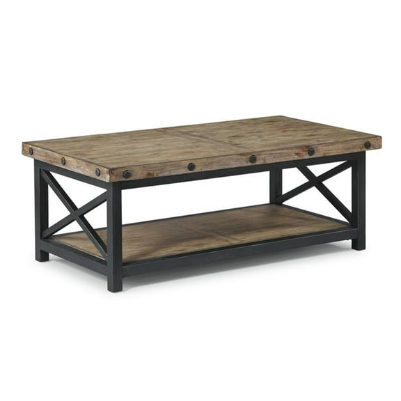 Bowery Hill Farmhouse Carpenter Brown Rectangular Coffee Table