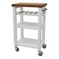 thumbnail image 1 of Bowery Hill Farmhouse Solid Acacia Wood Kitchen Cart with Casters in White, 1 of 2