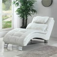 thumbnail image 1 of Bowery Hill Faux Leather Chaise Lounge Indoor Adjustable Armrests, White, 1 of 2