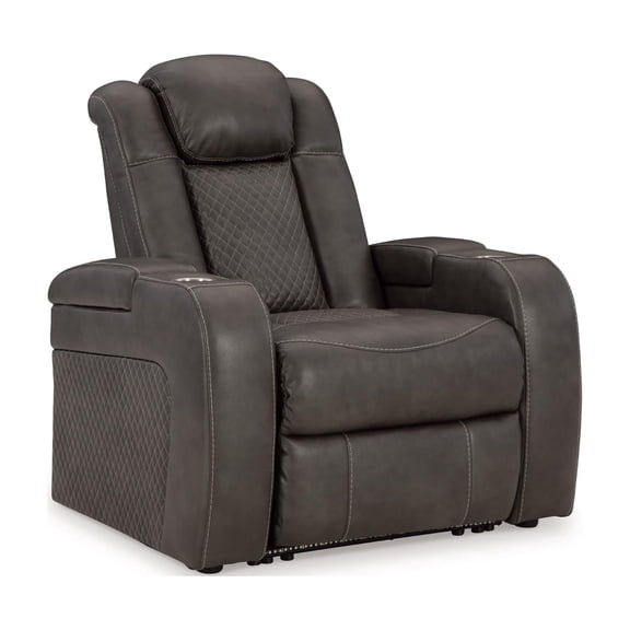 Bowery Hill Faux Leather Contemporary Brown Finish Power Recliner