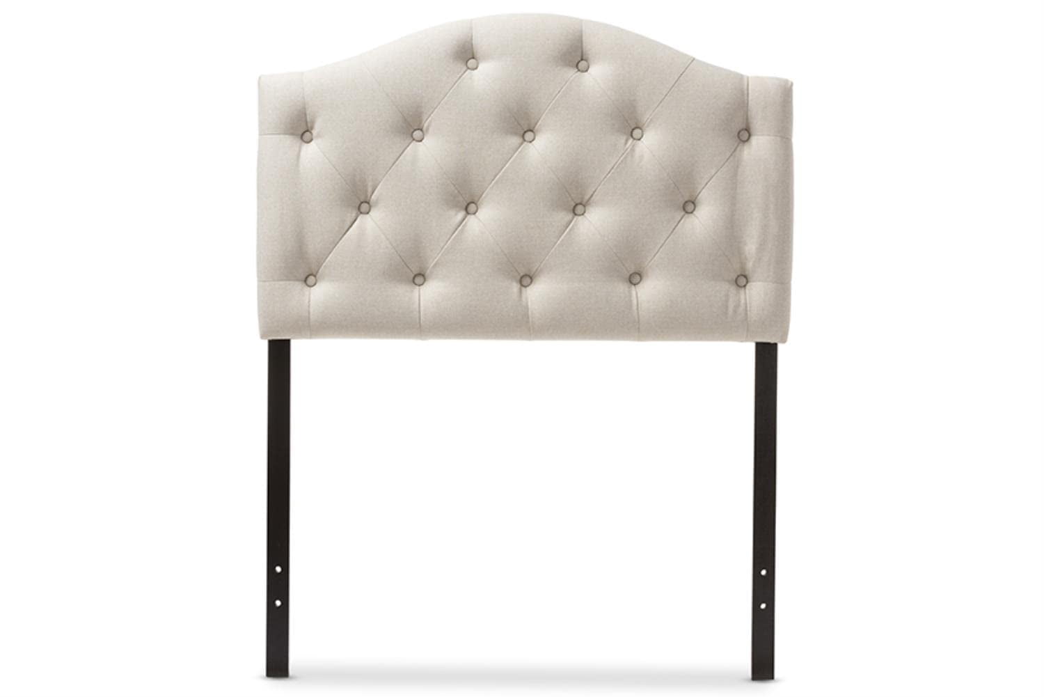 Bowery Hill Faux Leather Upholstered Twin Headboard in Light Beige
