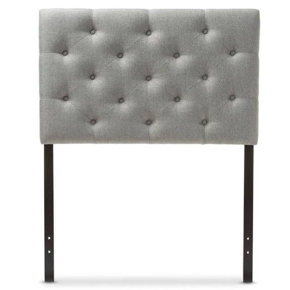 Bowery Hill Faux Modern Leather Upholstered Twin Headboard in Gray
