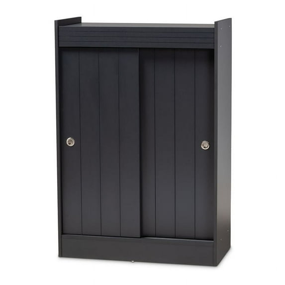 Bowery Hill Finished 2-Door Wood Entryway Shoe Storage Cabinet in Gray