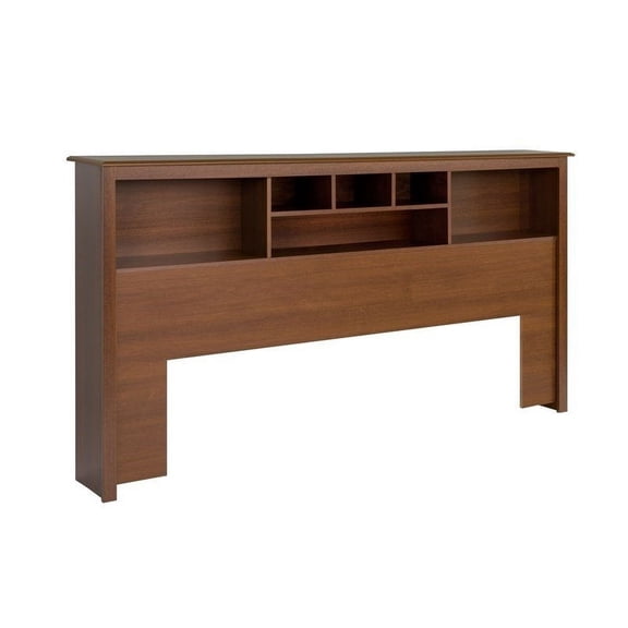 Bowery Hill Freestanding King Bookcase Headboard in Cherry