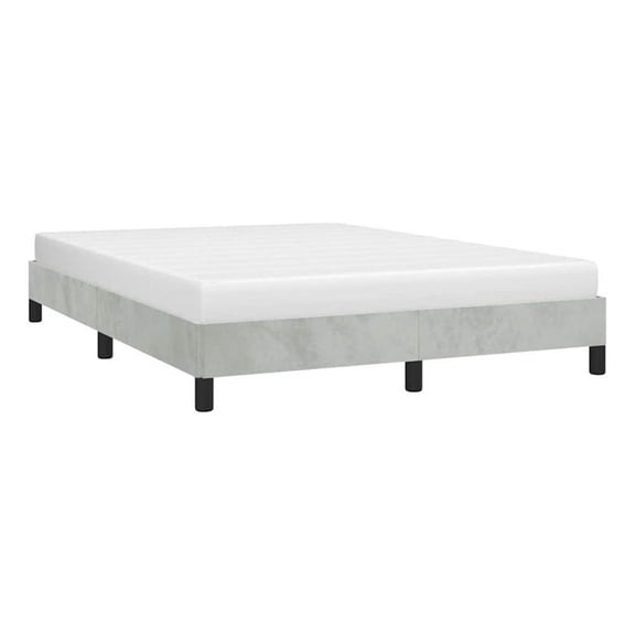 Bowery Hill Full 9.8"H Without Headboard Bed Frame in Light Gray