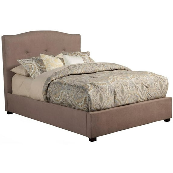Bowery Hill Full Tufted Upholstered Bed in Haskett-Jute (Beige)