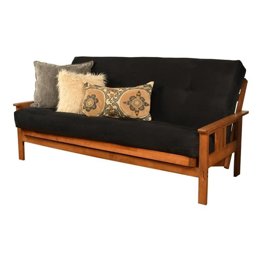 Bowery Hill Full-size Suede Fabric Futon in Black-Frame Not Included ...