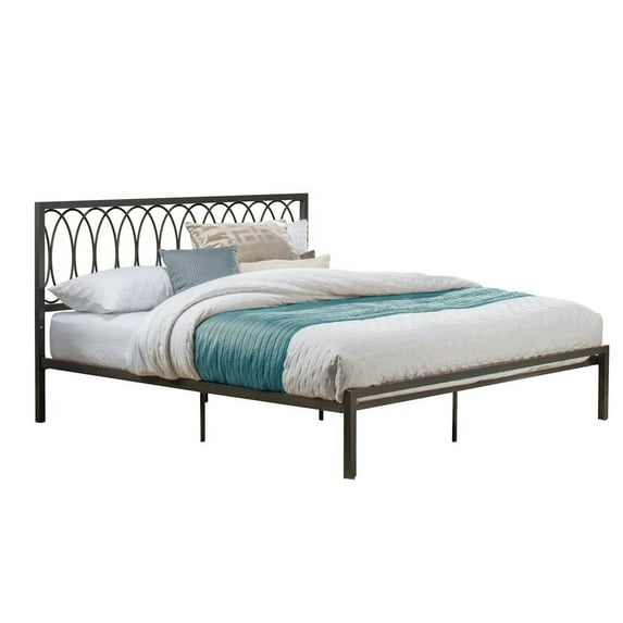 Bowery Hill Furniture Complete King-Size Metal Bed Gray