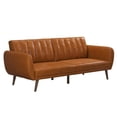 thumbnail image 1 of Bowery Hill Futon in Convertible Sofa & Couch in Camel Faux Leather, 1 of 9