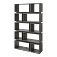 thumbnail image 1 of Bowery Hill Geometric Wood Bookcase in Distressed Gray, 1 of 7
