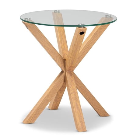 Bowery Hill Glass and Wood Finished End Table