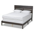 thumbnail image 1 of Bowery Hill Gray and Oak Finished Wood King Size Panel Bed, 1 of 10