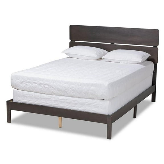 Bowery Hill Gray and Oak Finished Wood King Size Panel Bed