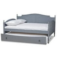 thumbnail image 1 of Bowery Hill Grey Finished Wood Full Size Daybed with Roll-out Trundle Bed, 1 of 11
