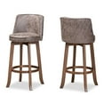 thumbnail image 1 of Bowery Hill Grey and Walnut Brown Finished Wood 2-Piece Bar Stool Set, 1 of 8