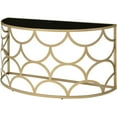thumbnail image 1 of Bowery Hill Half Moon Glass Top Console Table with Metal Base in Gold, 1 of 7