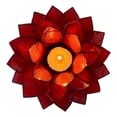 Bowery Hill Handcrafted Moonshadow Capiz Shell Tea Light Holder in Red ...