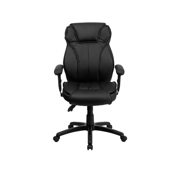 Bowery Hill High Back Leather Executive Office Chair in Black