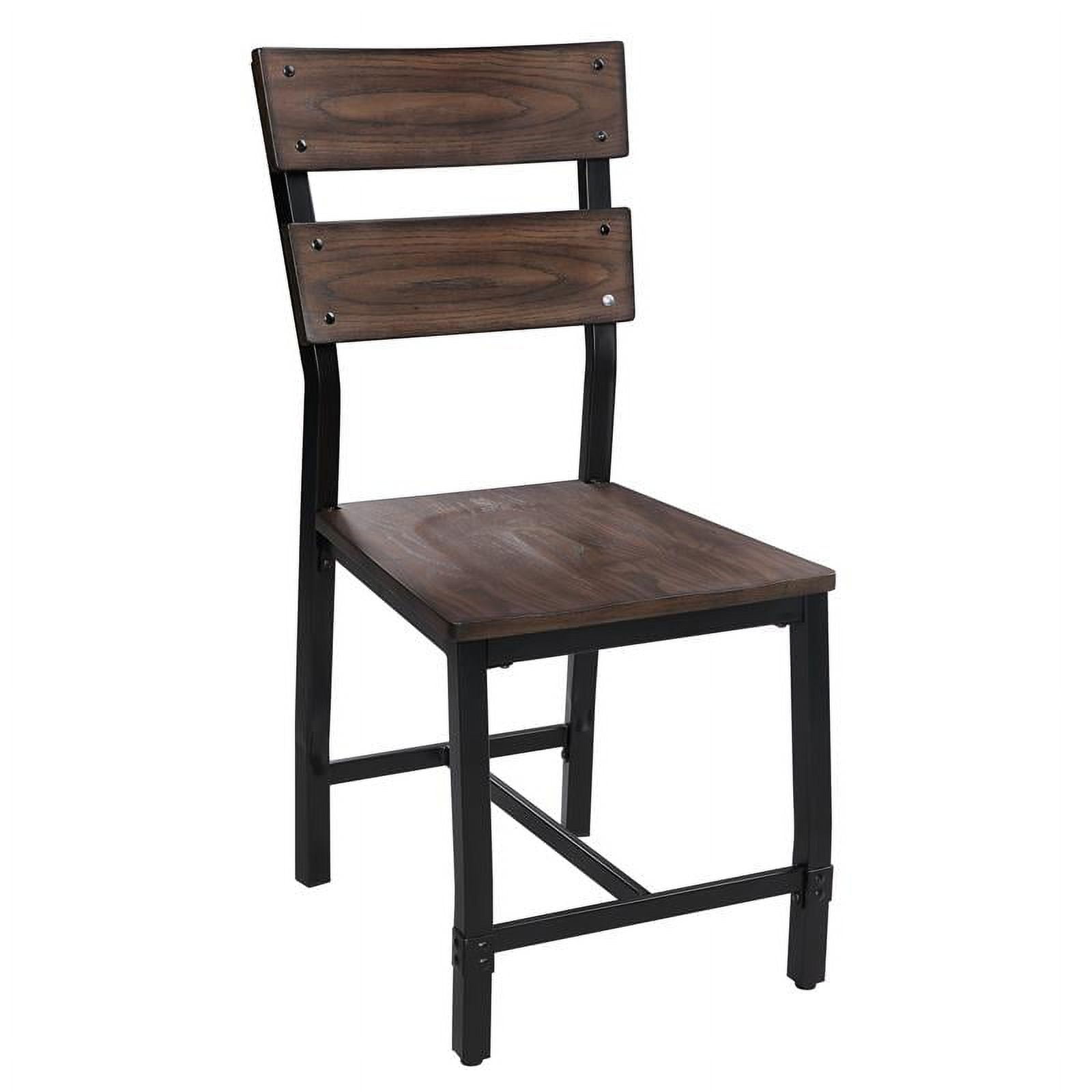 Mariatu High Back Ladderback Black Wood and Metal Side Chair