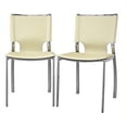 thumbnail image 1 of Bowery Hill Leather Dining Chair in Ivory (Set of 2), 1 of 2