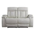 thumbnail image 1 of Bowery Hill Leather Fabric Power Loveseat in Fantom Ivory White, 1 of 1