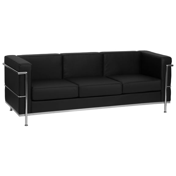 Bowery Hill Leather Sofa in Black