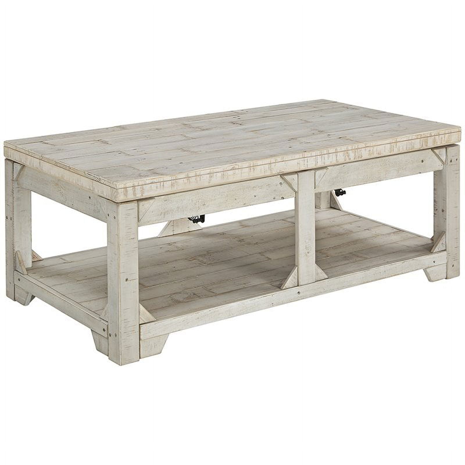 Bowery Hill Lift Top Coffee Table in Whitewash