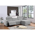 thumbnail image 1 of Bowery Hill Light Gray Polyester Fabric Power Reclining Sectional, 1 of 7