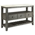 thumbnail image 1 of Bowery Hill Marble Top Wine Rack Server in White and Gray Oak, 1 of 4