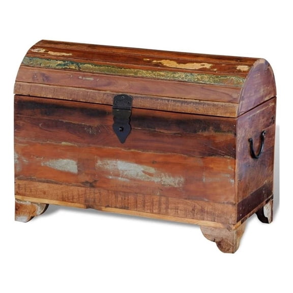 Bowery Hill Medium Reclaimed Solid Wood Storage Chest in Multicolor