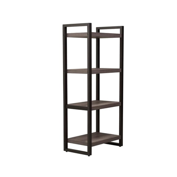 Bowery Hill Melamine and Rubberwood Solid Frame Pier Unit in Medium Gray