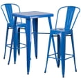thumbnail image 1 of Bowery Hill Metal 3 Piece Bar Table Set in Blue, 1 of 4