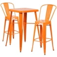 thumbnail image 1 of Bowery Hill Metal 3 Piece Bar Table Set in Orange, 1 of 3