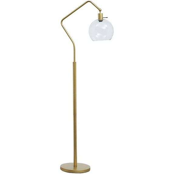 Bowery Hill Metal Floor Lamp in Antique Brass