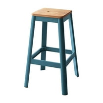 Bowery Hill Metal Frame with Powder Coating Bar Stool in Natural and Teal