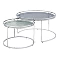 thumbnail image 1 of Bowery Hill Metal Glass Top 2-Piece Nesting Tables Set in Gray, 1 of 7