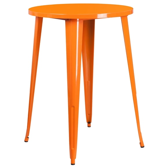 Bowery Hill Metal Patio Bistro Table in Orange