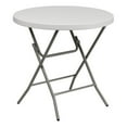 thumbnail image 1 of Bowery Hill Metal/Plastic Non-Locking Legs Round Folding Table in Granite White, 1 of 5