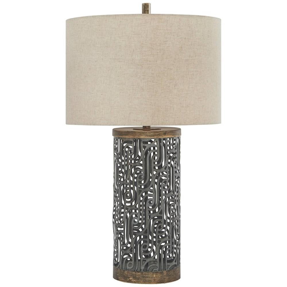 Dayo 30" Antique Gray and Gold Metal Table Lamp