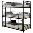 thumbnail image 1 of Bowery Hill Metal Twin Triple Bunk Bed in Antique Black, 1 of 3